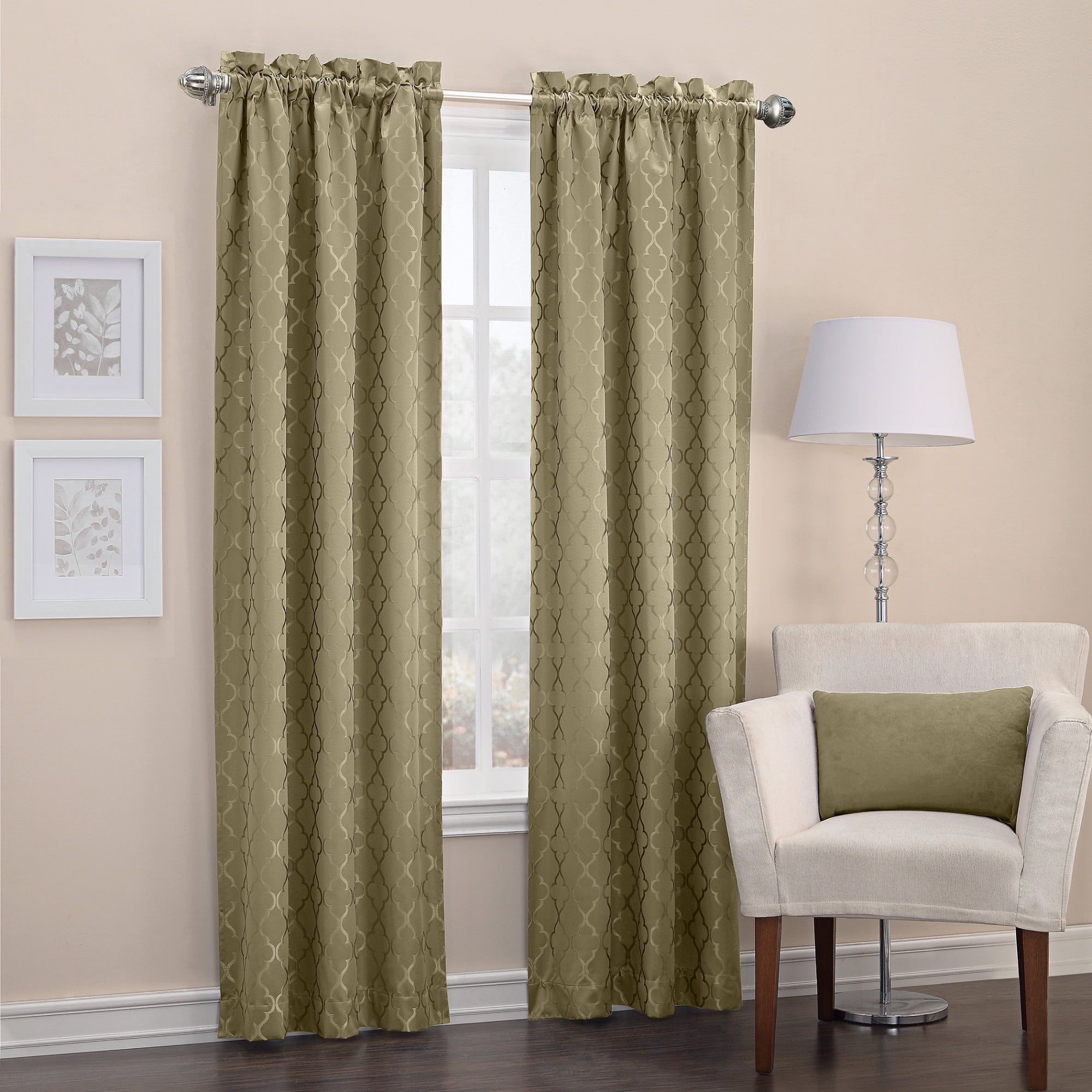 Sun Zero Viviana Woven Trellis Energy Efficient Thermal Insulated Rod