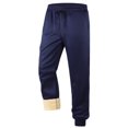 thumbnail image 2 of LNZGNM Mens Winter Pants Outdoor Warm Fleece Lined Pants Elastic Waist Athletic Track Jogger Pant Lounge Winter Insulated Pant Baggy Sweatpants Men, Dark Blue XL, 2 of 7