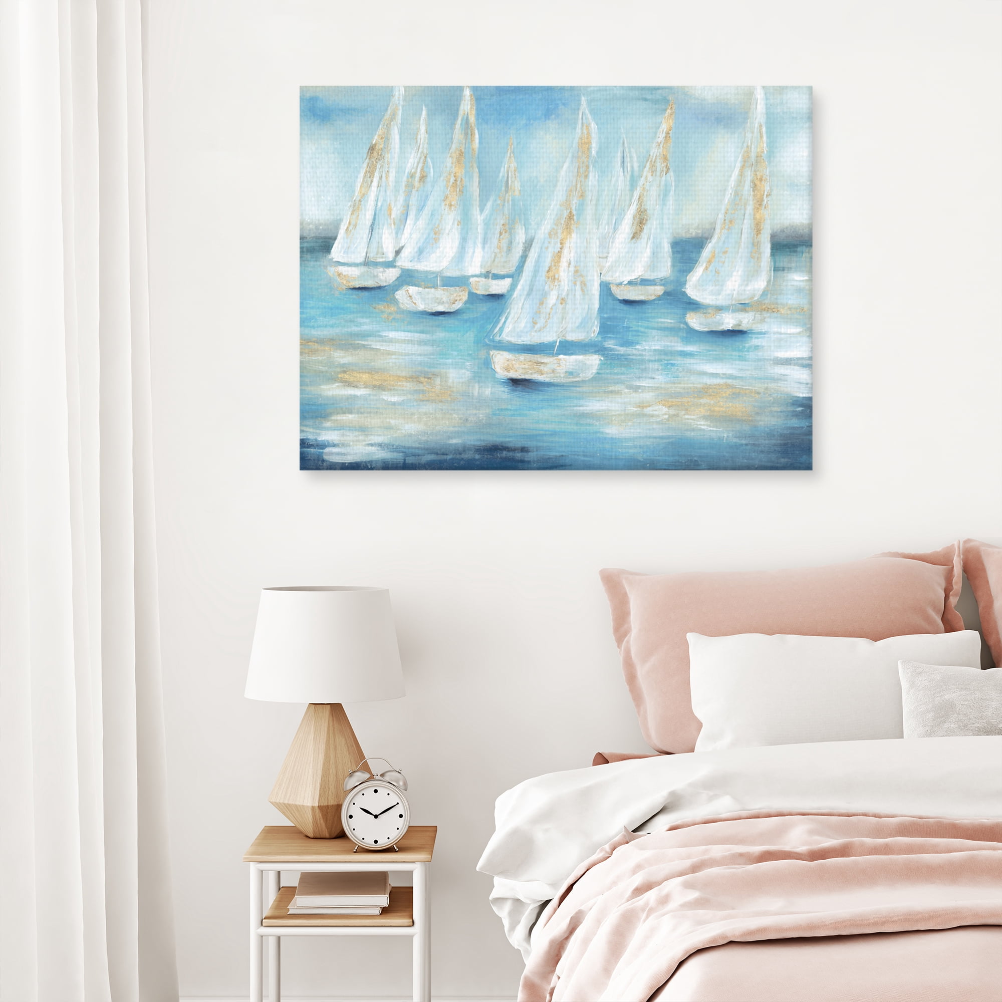 Golden Sailboats by Willowbrook Fine Art Canvas Art Print