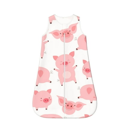 

Fotbe Kawaii Pigs Pattern Sleep Sack - Baby Wearable Blanket with Zipper Extra Soft Cotton Sleeveless Sleeping Bag for Infants-Large