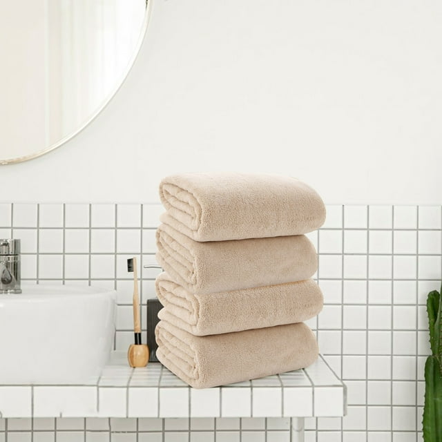 1pc Velvet Bath Towel Towel For Adult Daily Use At Home Absorbent Dry Hair Towel That Does Not Hair Beach Towel Strip Patterned Bath Towel