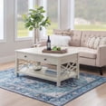 thumbnail image 2 of Linon Table Basse Relevable en Bois avec Rangement et Charnières à Fermeture Douce, Blanc Antique, 2 of 19