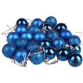 thumbnail image 1 of 24 Pcs Christmas Ball Decorations Plastic Small Shatterproof Baubles Xmas Tree Decorations Hanging Ornaments,Blue, 1 of 3