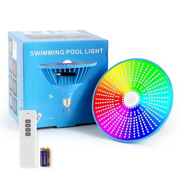 FOXLUX Pool Light for Inground Pool PAR56 120V 50W Led Pool Light RGB Color Changing Pool Light Bulb with Remote Control, E26/E27 Replacement for Pentair Hayward Fixture