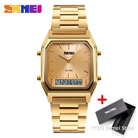 1220 Digital Men Watch Sports Chronograph Watches Waterproof Quartz Men's Wristwatches Top Brand relogio masculino 1612 Gold with box
