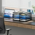 thumbnail image 6 of 8 Compartments Paper Organizer for Desk, Mesh Literature Organizer, Mail File Sorter Tray with Handle, Desktop Mailbox for Office Classroom Home, Black, 6 of 11