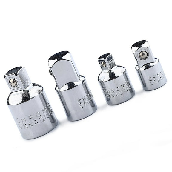FRCOLOR 4pcs CVR Socket Bit Impact Driver Adapter Reducer Set Ratchet Wrenches Socket Adapter Reducer Converter Set 1/4" 3/8" 1/2" (Silver)