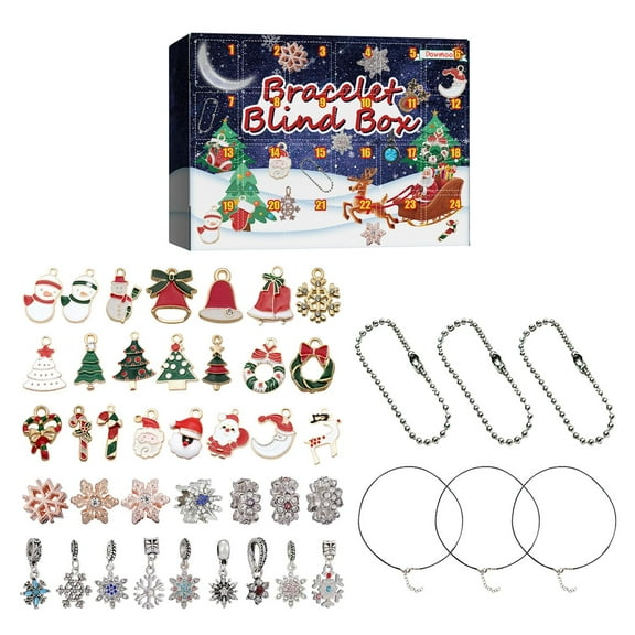 Navidad Adviento 24 Calendario DIY Pulsera Joyería Artesanía Regalo Sunnimix  Pulsera