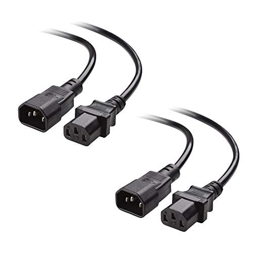 Cable Matters 2-Pack Computer to PDU Power Extension Cord, Power Extension Cable (IEC C14 to IEC C13 PDU Power Cord) 6 Feet