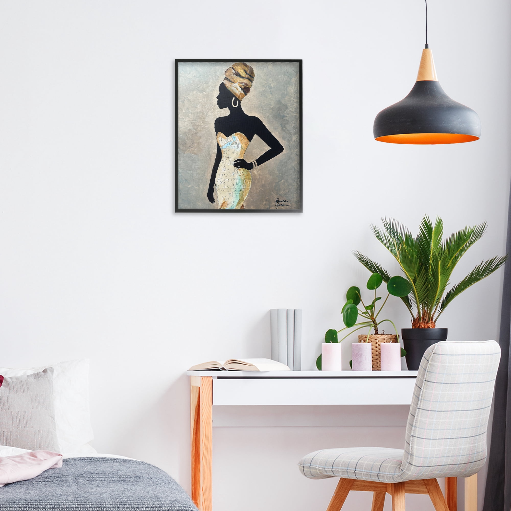Stupell Industries Motherland Muse Fashion Portrait Black Framed Giclee Art, design by Lauren Luna