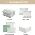 thumbnail image 4 of Nanshing Elysia 7 Piece Comforter Set, White Green, Queen, 4 of 5