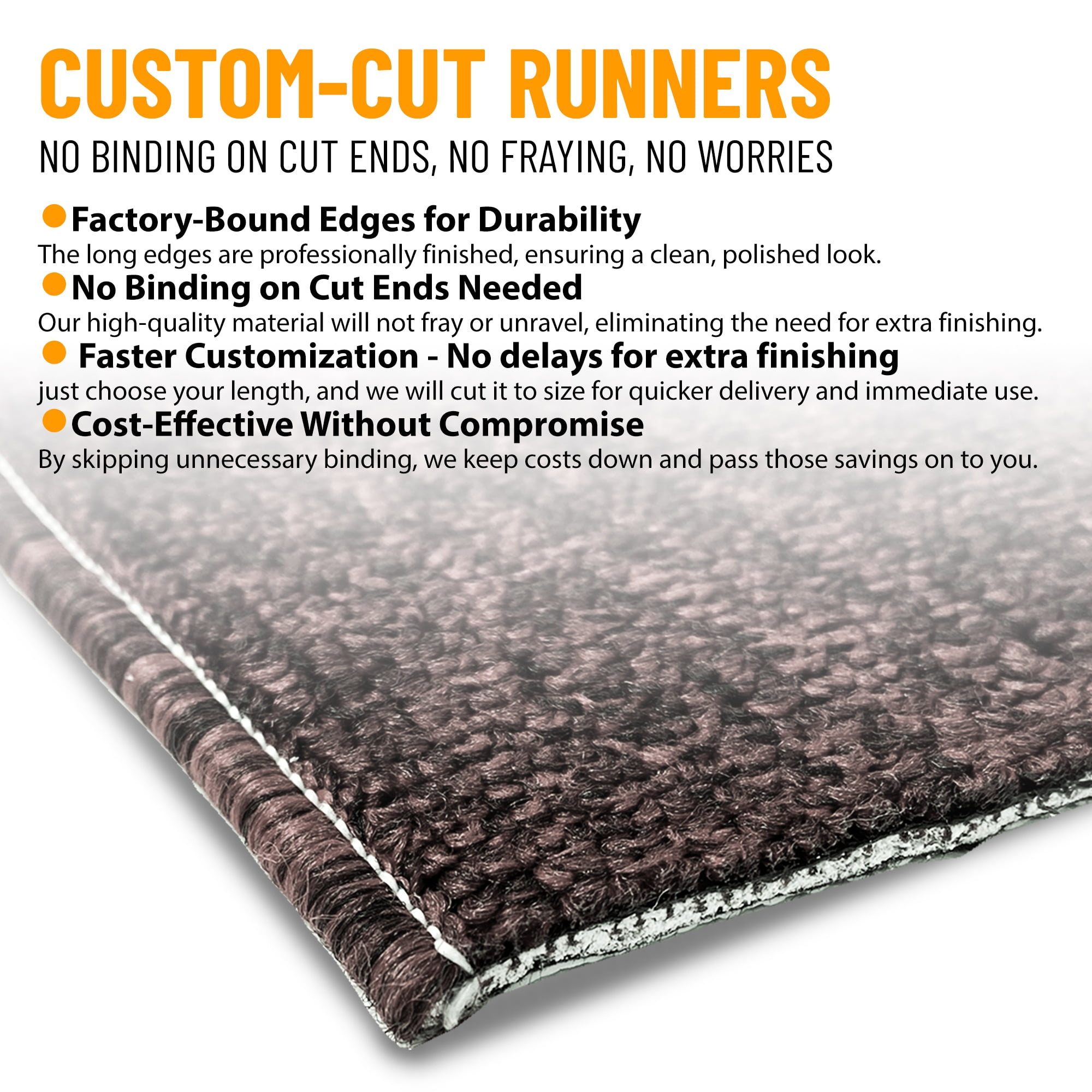 Ottomanson Extra Long Hallway Runner Rug 2x47 Non-Slip Rug for Kitchen or Bedroom, 1'10" x 47', Brown