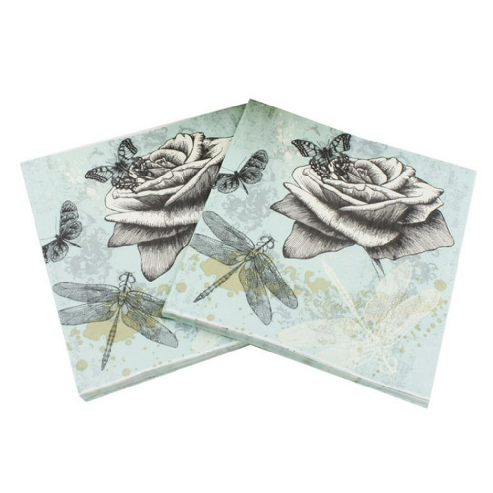 100Pack Decorative Napkins, Floral Print Disposable Paper Party