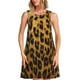 thumbnail image 1 of Fotbe Golden Leopard Glitter Vestido de Verano sin Mangas para Mujer – Vestido Midi Línea A, Estilo Camiseta Floral, Vestido Playero Casual y Fluido, 1 of 7