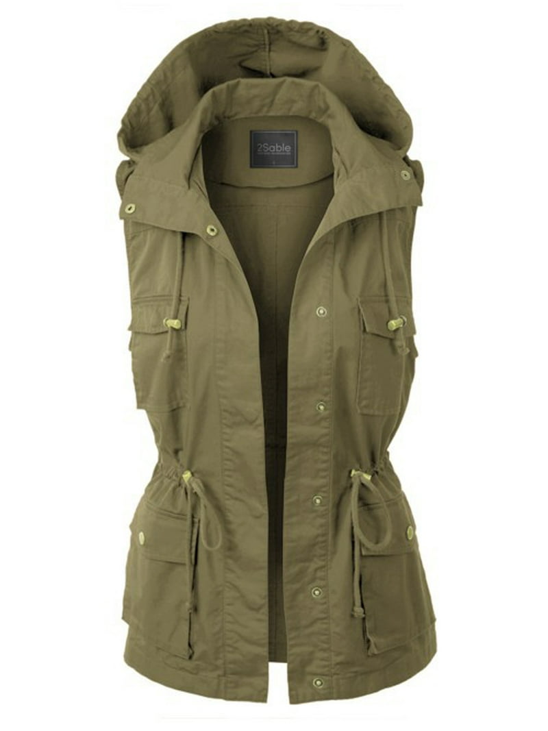 PacificPlex Women's Casual Sleeveless Cargo Utility Vest, Small