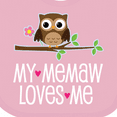 thumbnail image 4 of Inktastic My Memaw Loves Me Grandkids Owl Girls Baby Bib, 4 of 4