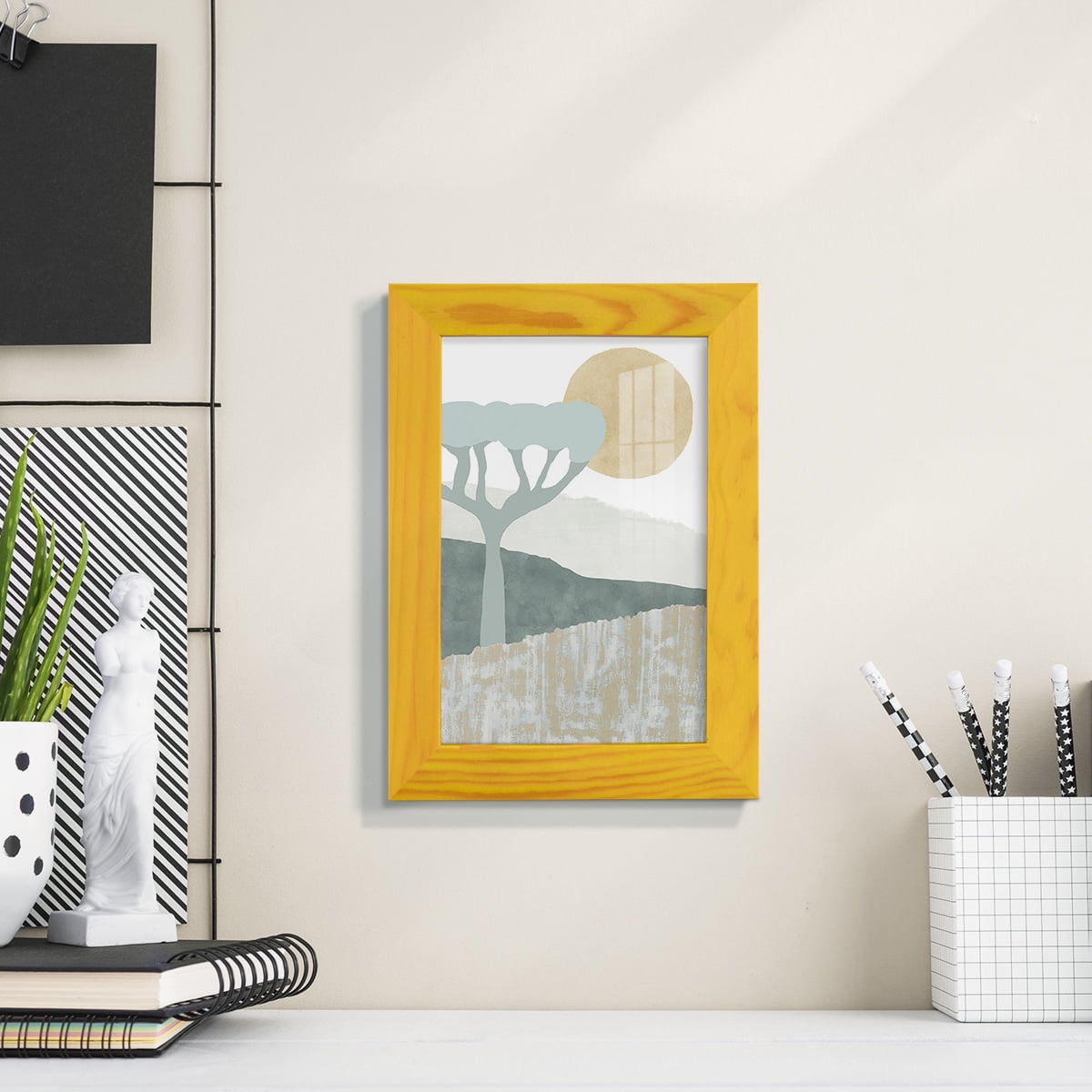 Ennerdale III - Framed Print w/glass - Sunflower Yellow