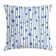 thumbnail image 1 of Blue and White Throw Pillow Cushion Cover, Abstract Circular Water Drops and Vertical Wavy Lines Pattern, Decorative Square Accent Pillow Case, 24 X 24 Inches, Violet Blue and White, by Ambesonne, 1 of 2