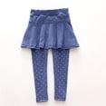 thumbnail image 3 of Lovebay Little Girls Polka Dot Leggings Pants with Tutu Skirts Kids Footless Tights Blue 5-6 Years, 3 of 12