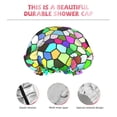thumbnail image 5 of Kdxio Colorful Tie Dye Stained Glass Print Shower Cap for Women,Elastic and Reusable,Double Waterproof Layers Bathing Hat, 5 of 9