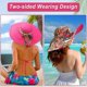 thumbnail image 5 of Sombrero de playa para mujer, flexible, reversible, grande, de ala ancha, con protección solar, UPF 50+, 5 of 5