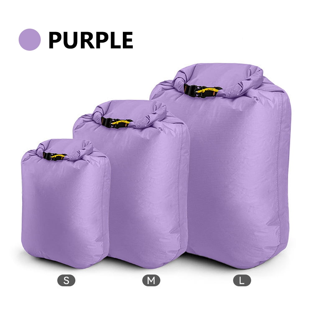 Rupoun Outdoor Waterproof Dry Bag Silicon Coated Nylon Camping Drifting Swimming Clothes Storage Sack in Purple S (7.87 inches / 20 cm) Lightweight & Easy Clean Ideal For River Trekking