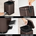thumbnail image 3 of mDesign Square Metal 1.5 Gallon Step Trash Can with Lid/Liner Bucket - Bronze, 3 of 6