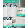 thumbnail image 4 of No Hook Shower Curtain with Snap-in Liner, Navy Blue Coastal Waterproof Fabric Bathroom Curtains, Grey Shell Conch Nautical Summer Beach Bath Curtains & Mesh Top Window 60"x72", 4 of 6