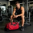 thumbnail image 4 of Large Capacity Gym Bag with Wet Dry Compartments, Sports Travel Tote with Shoe Pocket, Crossbody Duffel Bag for Trolley Attachment, Multifunctional Bag for Gym and Weekend Trips, 4 of 6