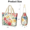 thumbnail image 3 of Tote Bag for Women - Pioneer Flower Shoulder Bag - Large Utility Work Duffle Bag with Zipper Handbag for Travel, Work, Sprots, 3 of 5