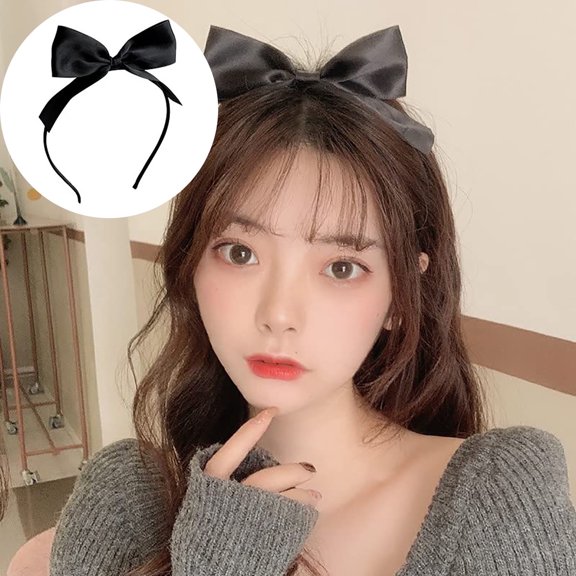 Barrettes Bow Headbands Red Bowknot Headband for Women and Girls Black Bows Hair Handmade Hair Accessories