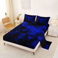 thumbnail image 2 of Feelyou Gothic Spooky Bat Bed Sheets, Blue Halloween Moth Full Size Sheets, 4-Piece, 1 Flat Sheet, 1 Fitted Sheet and 2 Pillowcases, 2 of 5