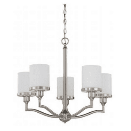 Sunset Lighting F21005-80 5 Light 100W Payton Chandelier Bright Satin Nickel