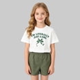 thumbnail image 2 of Zshosam Toddler Girl Summer Outfits Girls Summer Outfits Casual Lounge Set Short Sleeve T Shirt and Elastic Waist Shorts 2 Piece Clothing Sets Size 5T,(AG 5 Years), 2 of 6