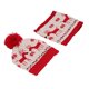 thumbnail image 3 of Conjunto de bufanda y gorro para bebé, tejido de ciervo navideño, doble capa, suave, cómodo, de lana pesada, gorro cálido para bebé, bufanda, color rojo, 3 of 14