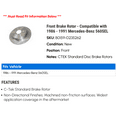 thumbnail image 2 of Front Brake Rotor - Compatible with 1986 - 1991 Mercedes-Benz 560SEL 1987 1988 1989 1990, 2 of 2