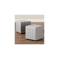 thumbnail image 5 of Southwestern Sensibilities and Contemporary Greyish Beige Fabric Upholstered 2-Piece Tufted Cube Ottoman Set, 5 of 6