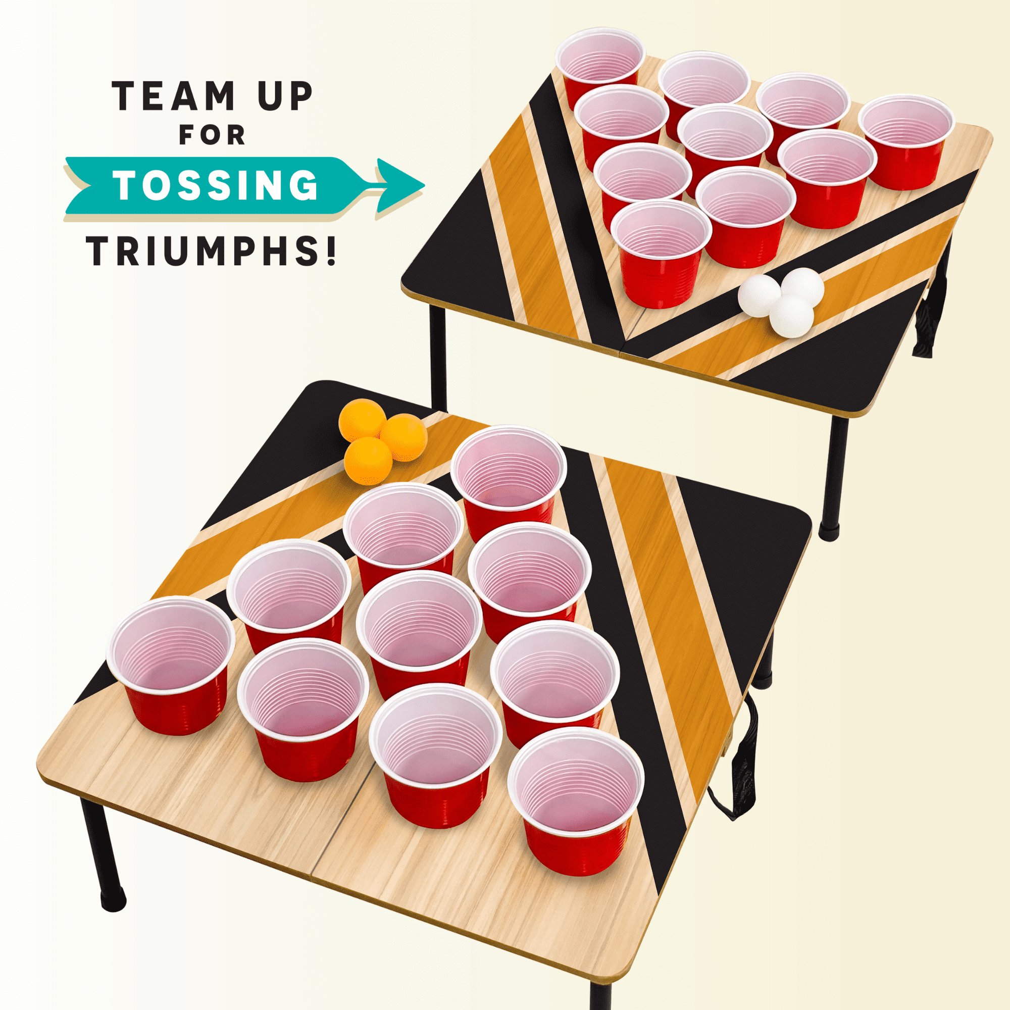 Portable Cup Pong, Outdoor Toss Game Set, for All Ages, by MinnARK