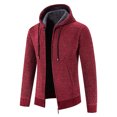 thumbnail image 1 of Gibobby Suéter cárdigan hombre Chaqueta de punto con cremallera completa para hombre, cuello alto, de algodón(Vino,G), 1 of 4