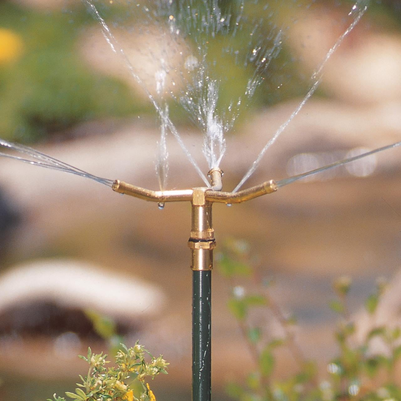 (2 pack) Orbit 3-Arm Rotating L awn Sprinkler on  Adjustable Step Spike