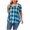 Blue, variant on XMMSWDLA Plus Size T Shirt for Women Long Sleeve Tops Tee Shirts Color Block Top Plaid Print Shirts for Women