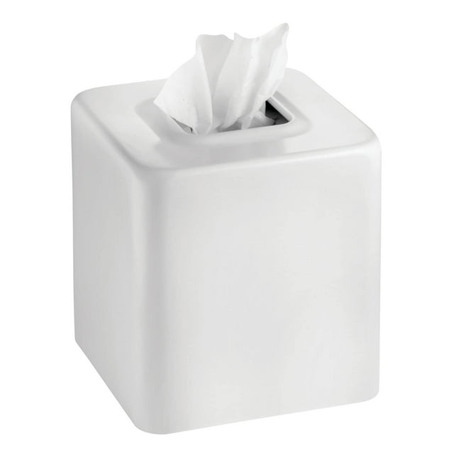 Funda para caja de pañuelos mDesign Unity Collection, acero blanco
