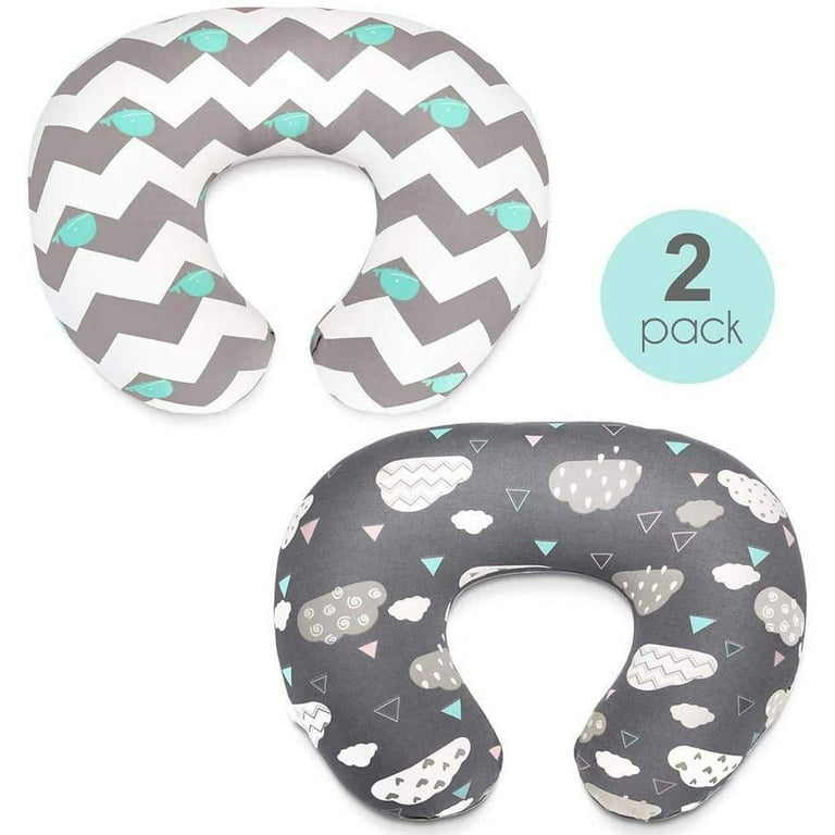 SUTENG 2 Pack Pillow Cover Soft and Comfortable for Breastfeeding Moms Soft Fabric Fits Snug On Infant Nursing Pillows to Mothers While Breast Feeding