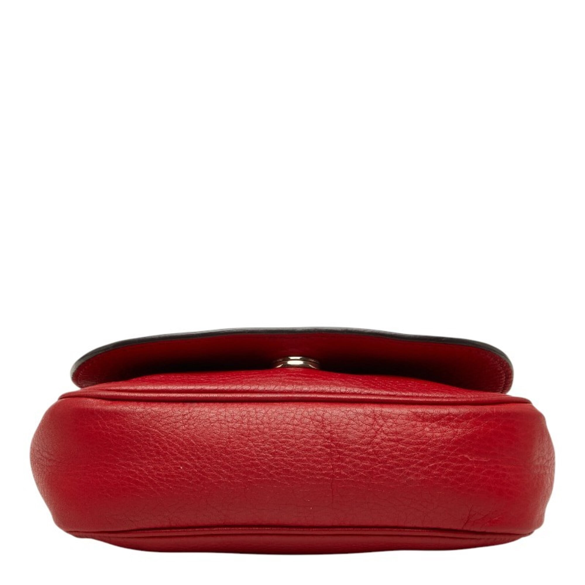 Pre-Owned Gucci Soho Interlocking G Chain Shoulder Bag 323190 Red