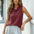 thumbnail image 5 of APEXFWDT Sleeveless Linen Tops for Women Cowl Neck Tank Tops Casual Solid Color Comfy Blouse Lounge Wear, 5 of 8