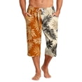 thumbnail image 2 of Mens Swim Trunks Men's Casual Hawaiian Print Drawstring Cropped Capri Pants Summer Swim Trunks Beach Shorts with Elastic Waist Resort Style for Vacation Pool Luau Orange S, 2 of 9