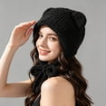 thumbnail image 5 of qolati Women Plush Bear Hat Warm Ear Protection Fall Winter Thickened Fuzzy Hat Earflap Beanie Warm Tropper Windproof Hooded Hat Headwear, 5 of 8