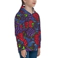 thumbnail image 3 of Fotbe Wild Berries Pattern Youth Pullover Hooded Sweatshirt, Boys Hoodie, Kangaroo Pocket Hoodie for Kids Girls -Large, 3 of 6