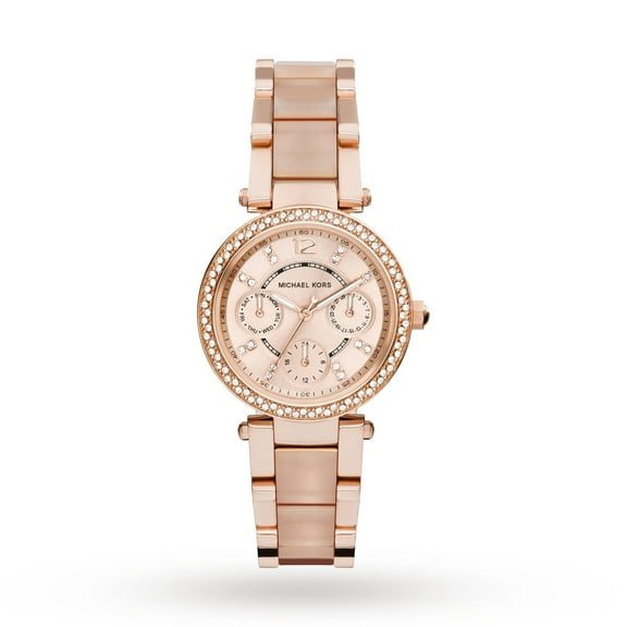 Michael Kors Women's 39mm Rose Gold-Tone Steel Bracelet & Case Quartz Chronograph Watch MK6110