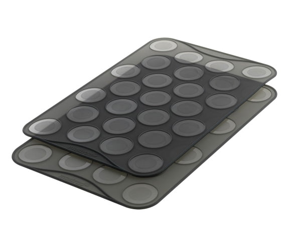 Photo 1 of Mastrad Silicone Macaron Baking Sheet Set of 2, Black